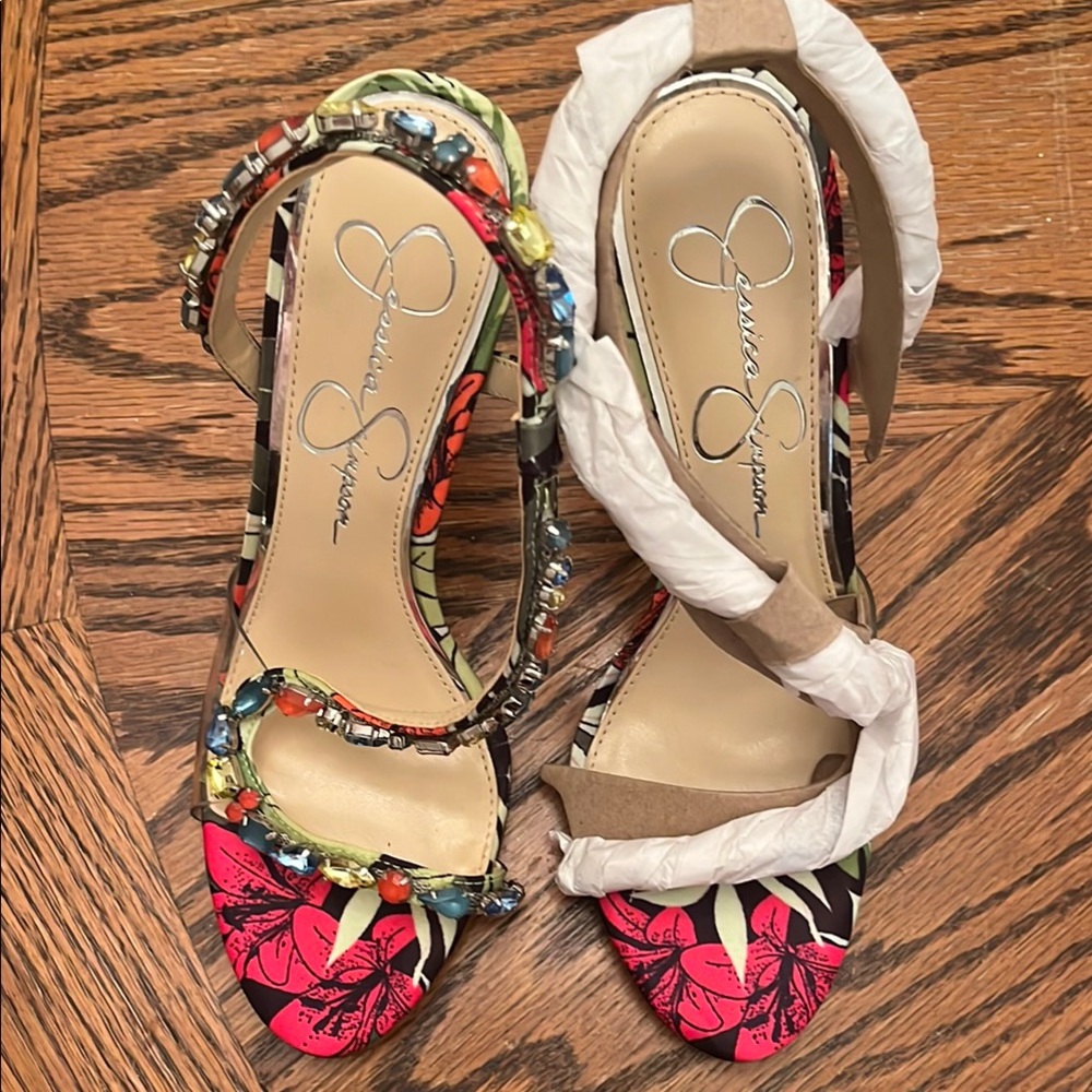 Jessica Simpson Women's Floral Heels - Pink and Multicolor